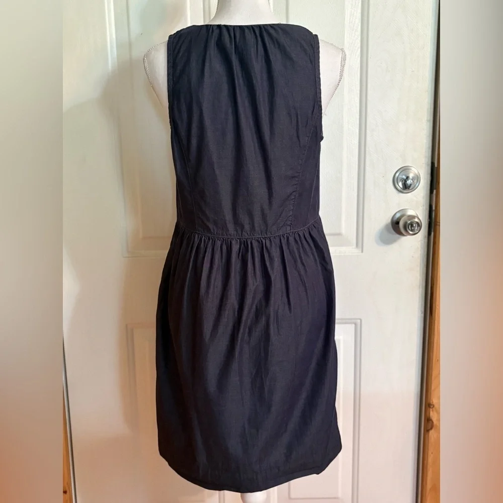 J. Crew Dark Blue Buttoned Mini Dress